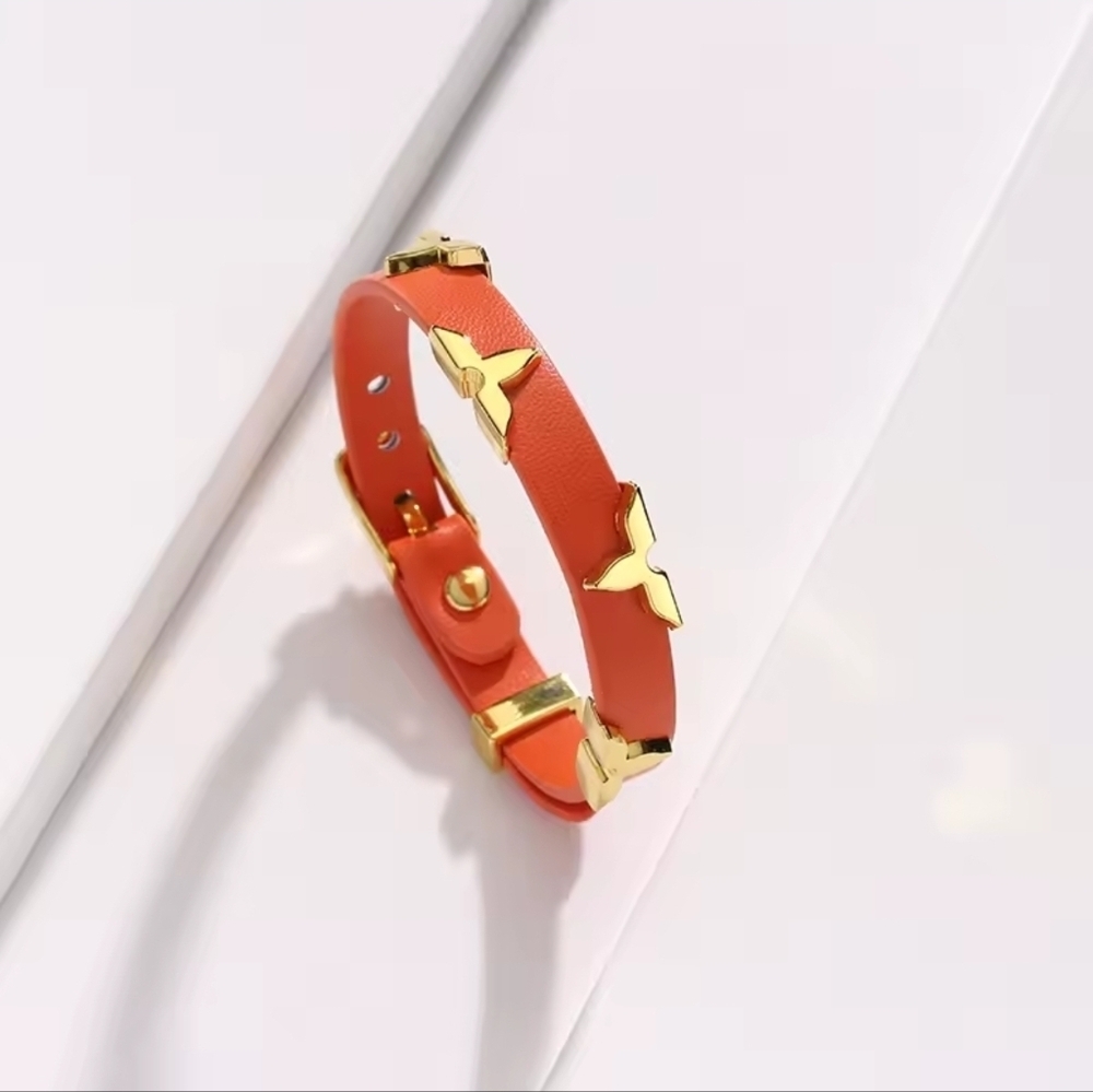 Gold and Orange Bracelet